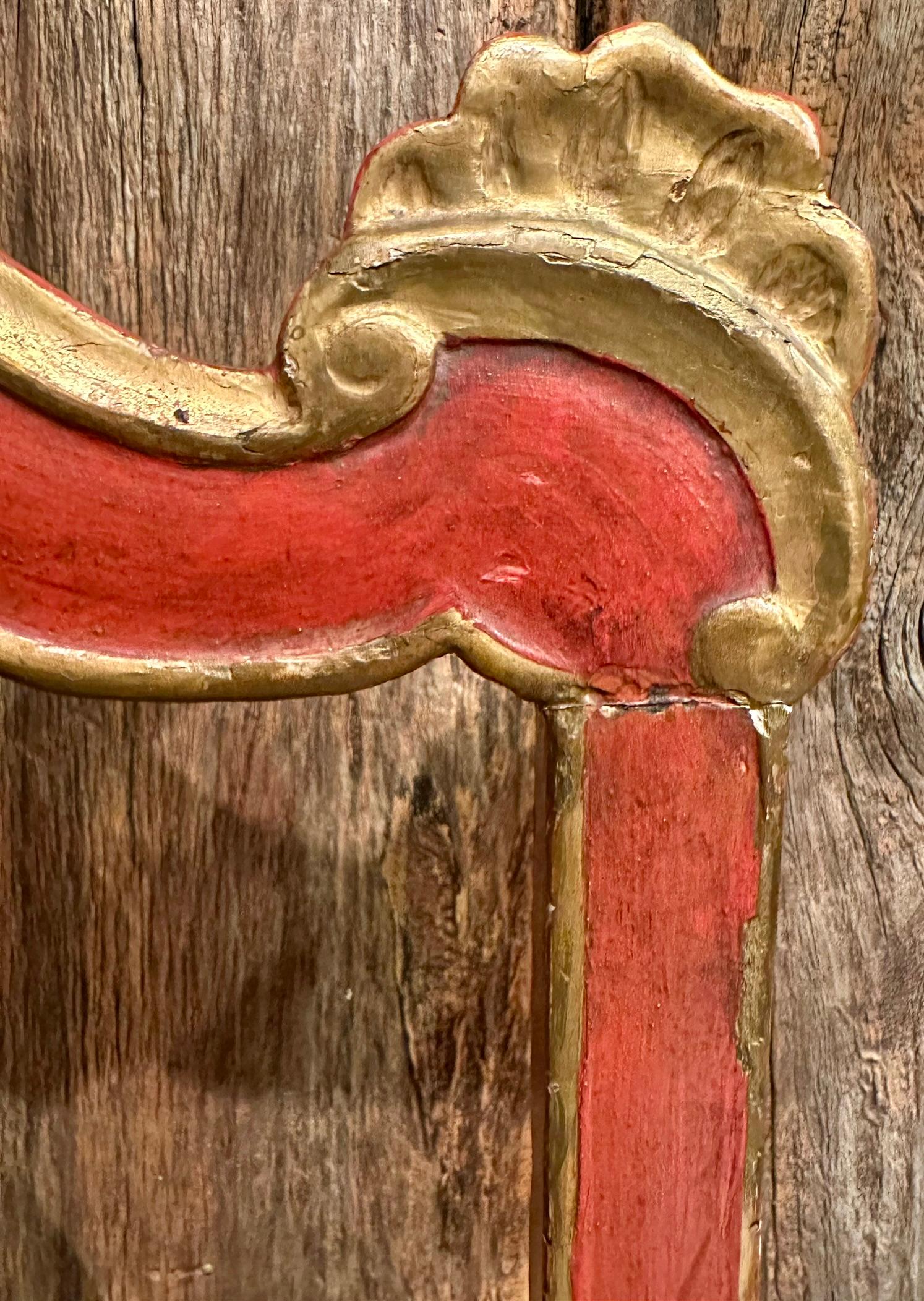 Pair Antique Italian Red & Gold Painted Chinoiserie Style Side Chairs Circa 1890 For Sale 3