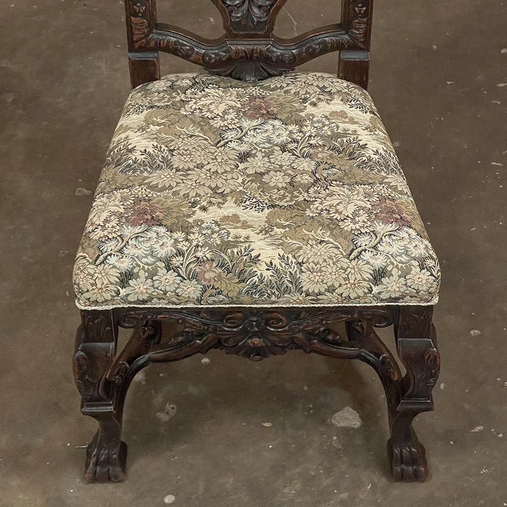 Pair Antique Italian Renaissance Side Chairs For Sale 9