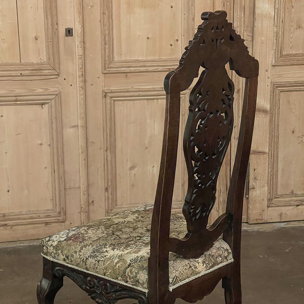 Pair Antique Italian Renaissance Side Chairs For Sale 10
