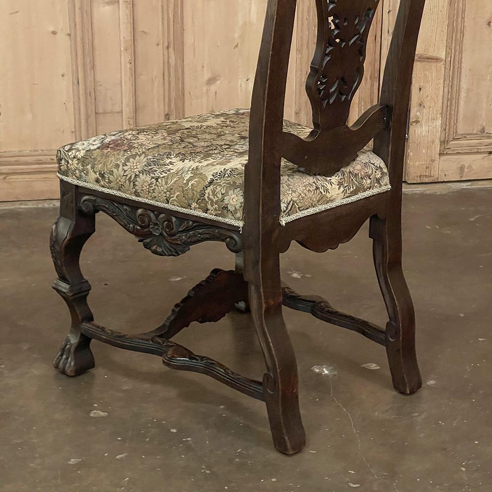 Pair Antique Italian Renaissance Side Chairs For Sale 11