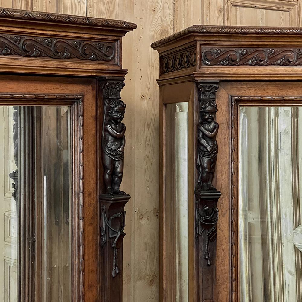 Italian Renaissance Bookcase Pair Antique Italian Renaissance Walnut Bookcases ~ Vitrines For Sale ...