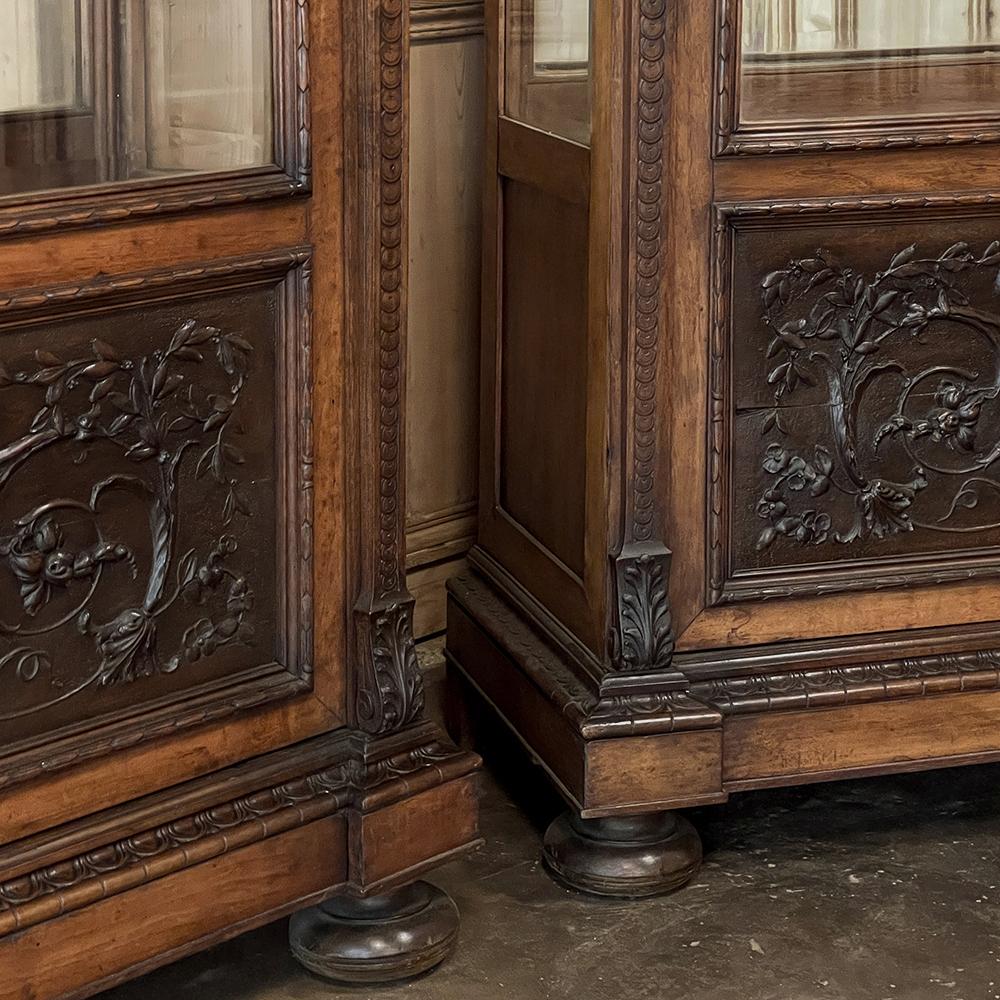 Italian Renaissance Bookcase Pair Antique Italian Renaissance Walnut Bookcases ~ Vitrines For Sale ...