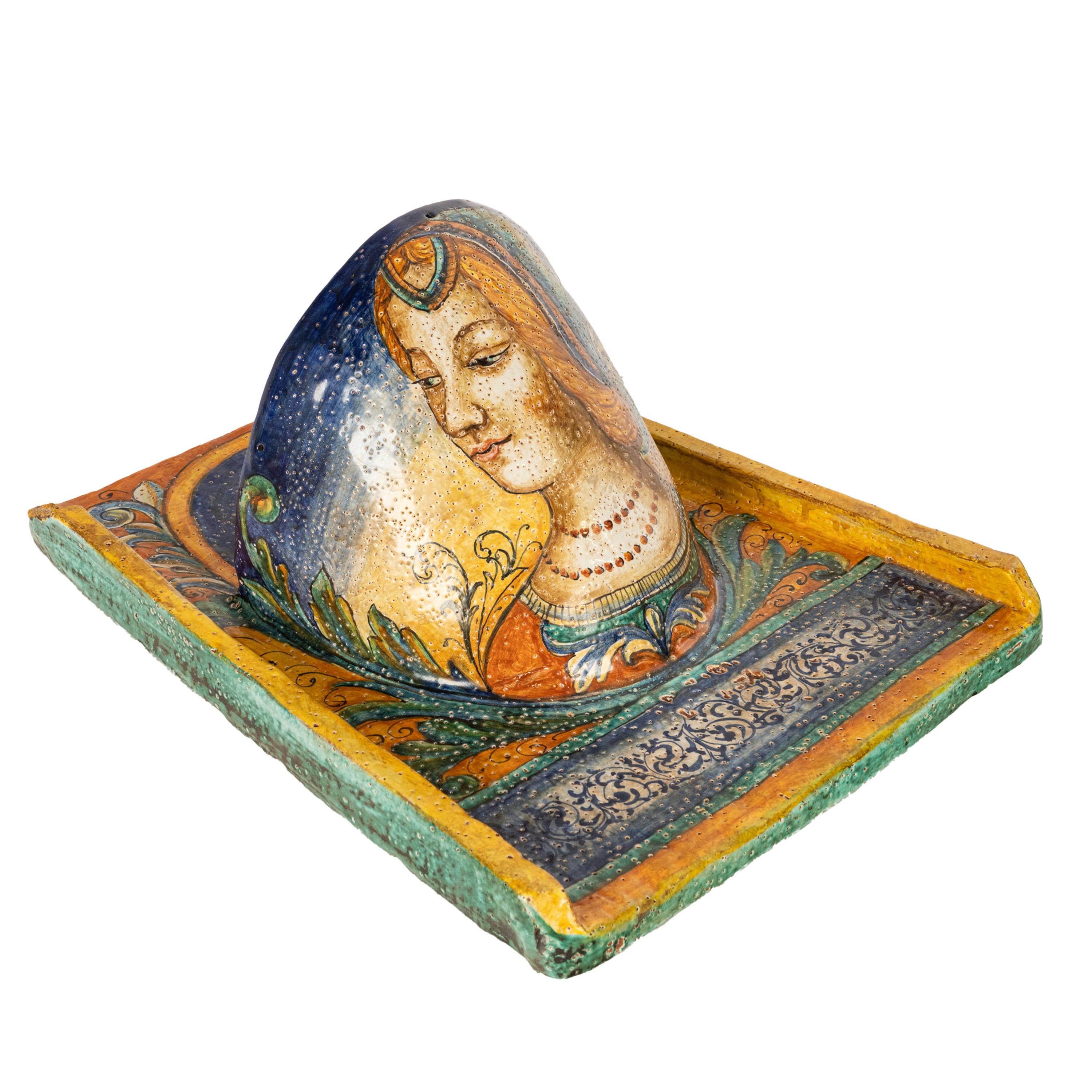 Pareja de Maceteros de Pared Antiguos de Cerámica Maiolica Renacentista de la Umbría Italiana en venta 5