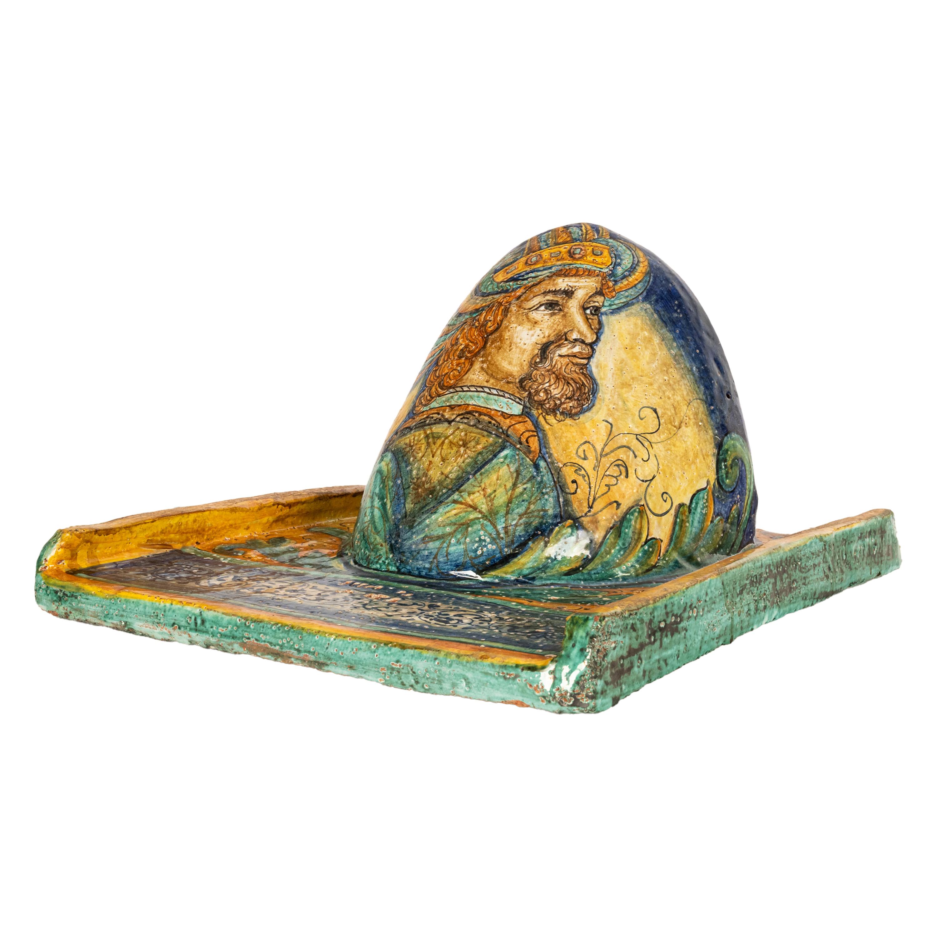Pareja de Maceteros de Pared Antiguos de Cerámica Maiolica Renacentista de la Umbría Italiana en venta 7