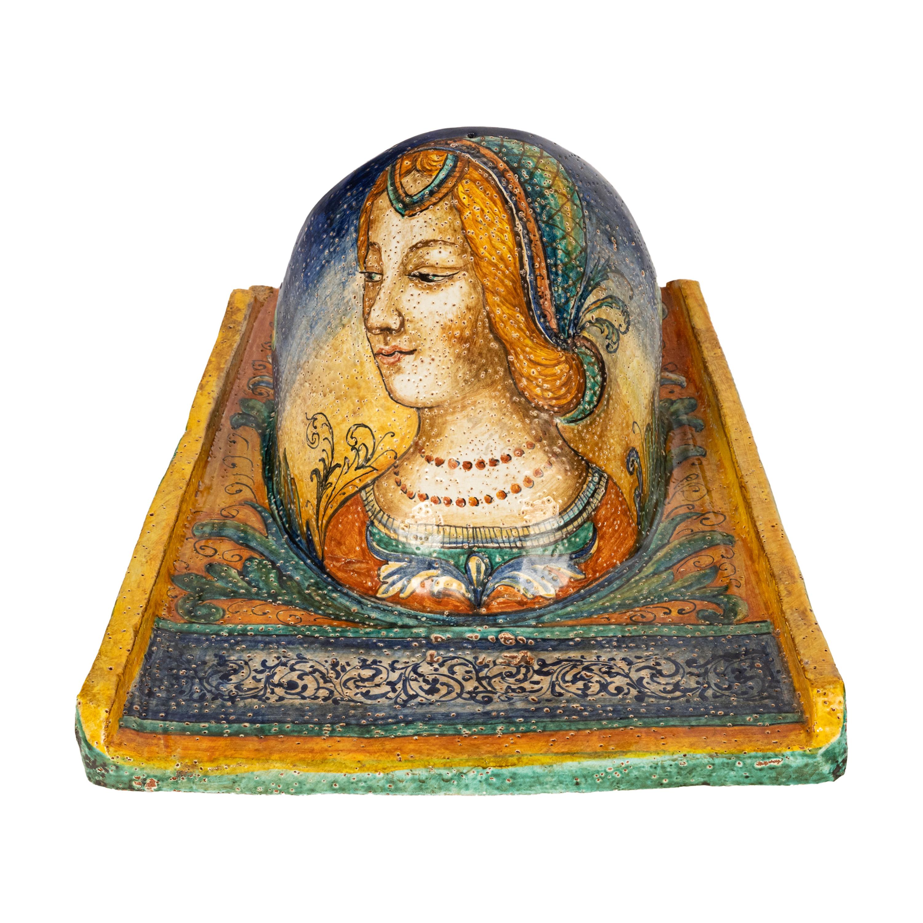 Pareja de Maceteros de Pared Antiguos de Cerámica Maiolica Renacentista de la Umbría Italiana Mayólica en venta
