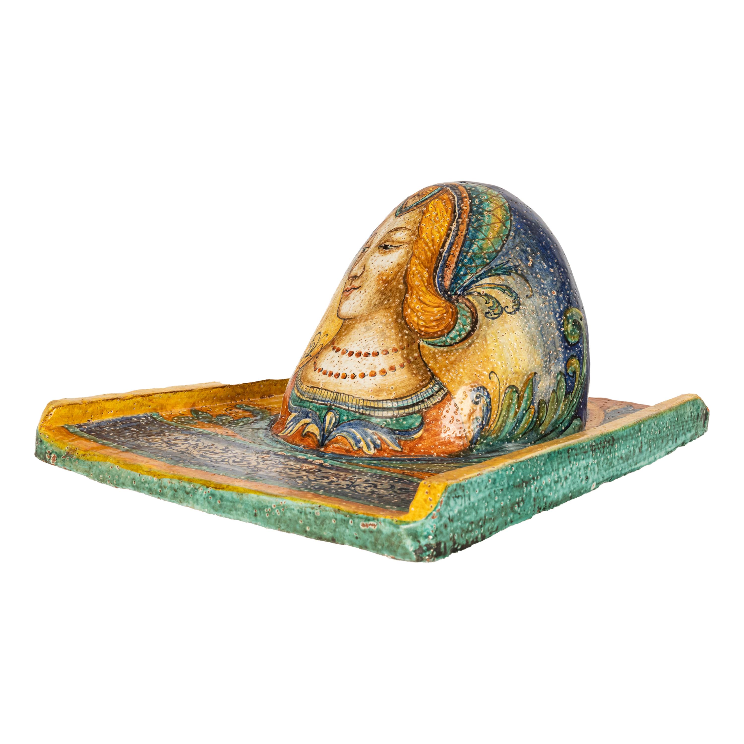 Pareja de Maceteros de Pared Antiguos de Cerámica Maiolica Renacentista de la Umbría Italiana en venta 1