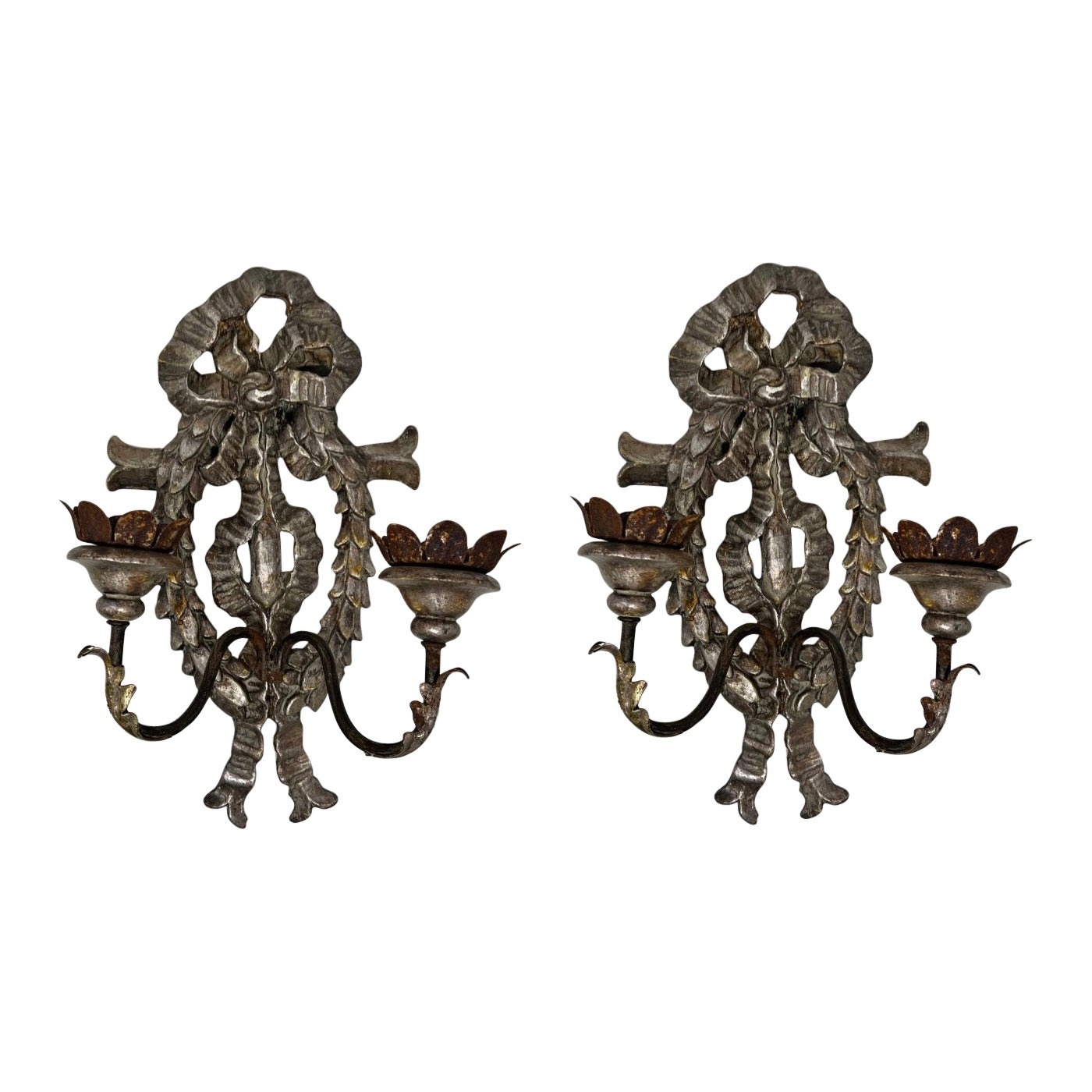 Pair Antique Italian Wall Scones