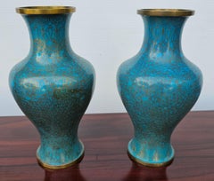 Par de Cloisonné Japonés Antiguo  Jarrones esmaltados