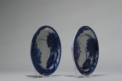 Pair Antique Japanese Porcelain Kaiseki Set Plates with Japan, 19th/20th Century