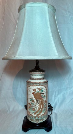 Pair Antique Japanese Satsuma Porcelain Lamps, Circa 1890-1910