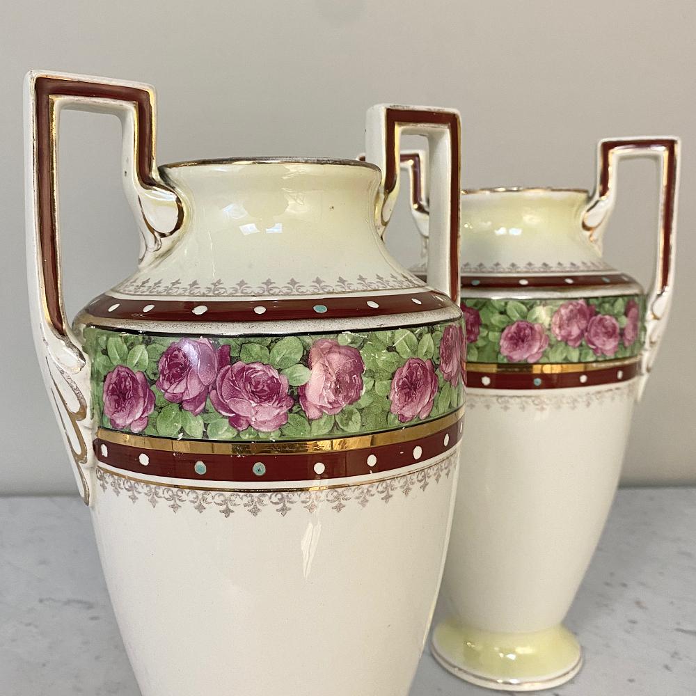 Paar antike Keramis-Vasen (Mitte des 20. Jahrhunderts) im Angebot