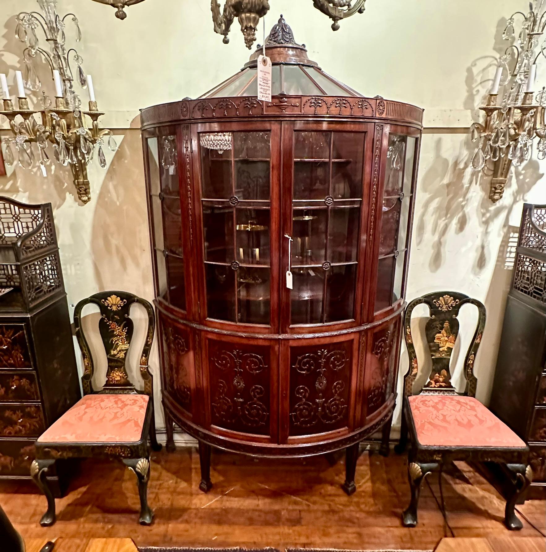 Paire de chaises d'appoint anciennes de la fin du 19e siècle, laquées à la Chinoiserie anglaise. en vente 1