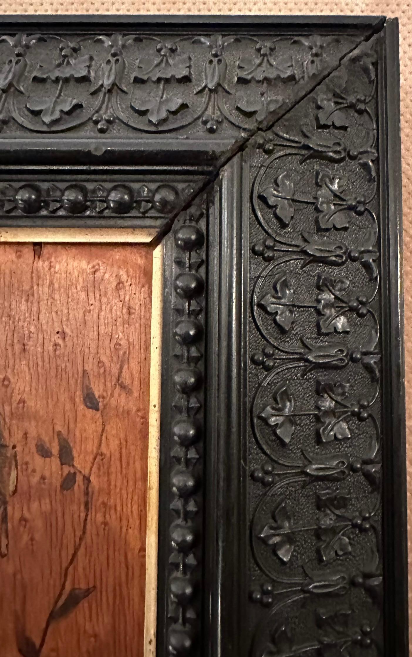 Pair Antique Late 19th Century English Pre-Raphaelite Öl auf Board Gemälde. im Angebot 4