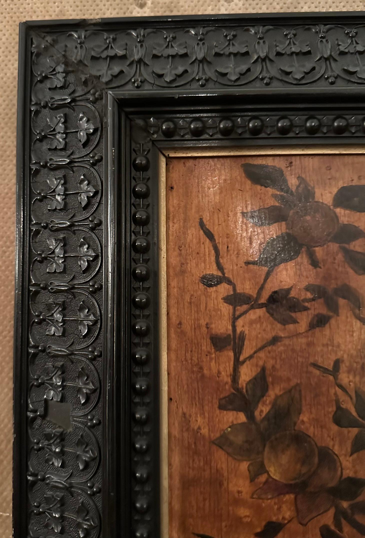 Pair Antique Late 19th Century English Pre-Raphaelite Öl auf Board Gemälde. im Angebot 3