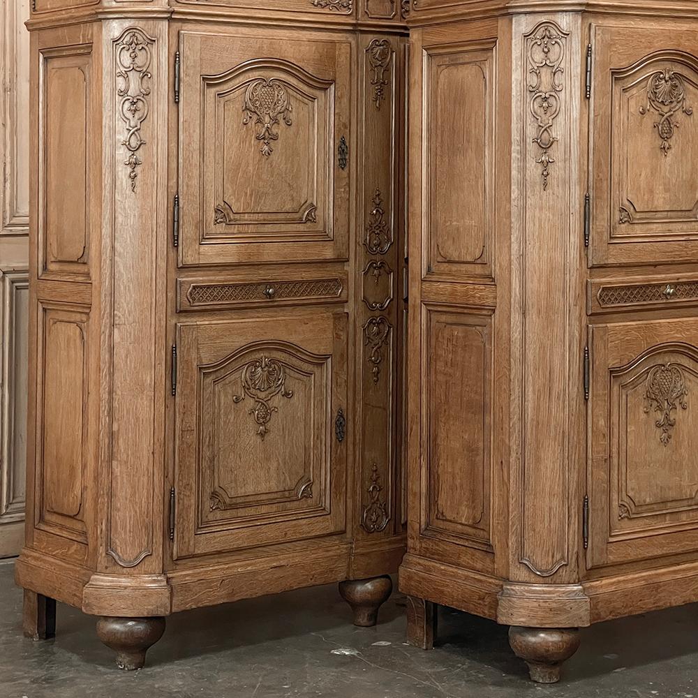 Pair Antique Liegoise 4 Door Cabinets 4