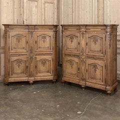 Pair Antique Liegoise 4 Door Cabinets