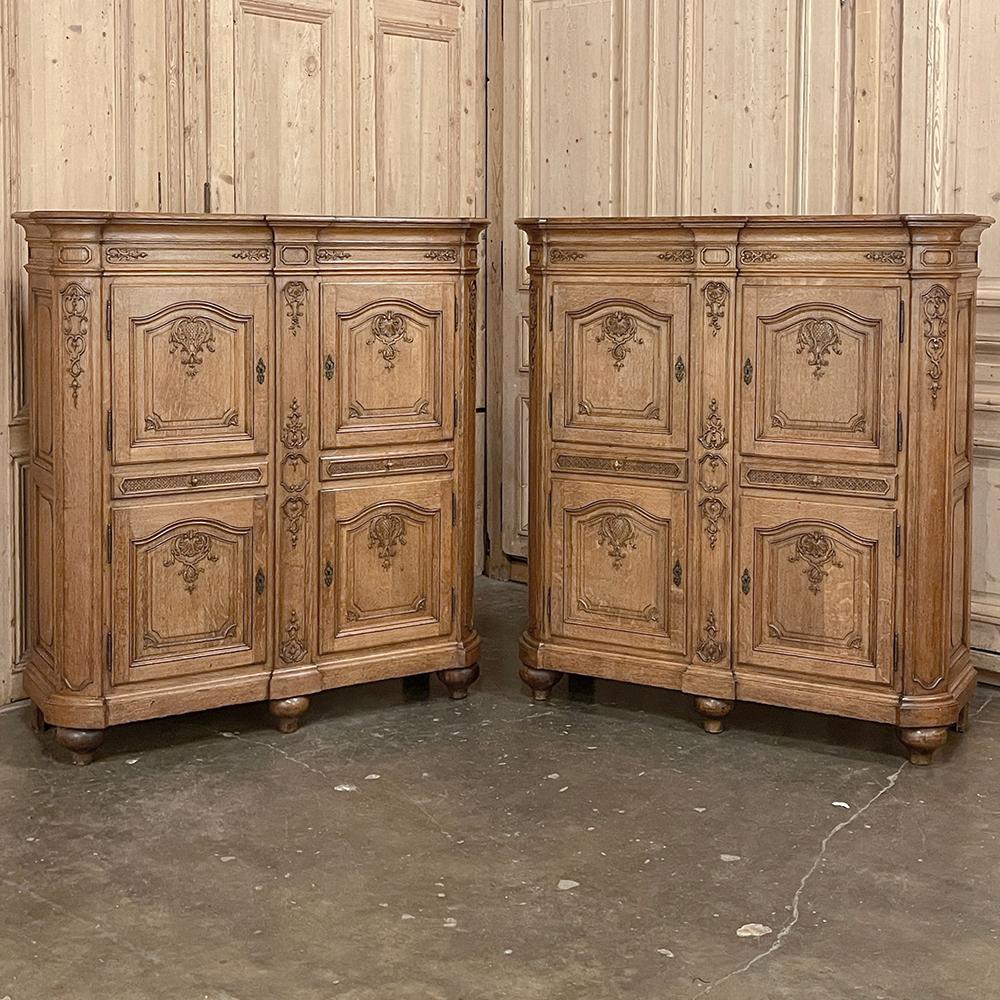 Louis XIV Pair Antique Liegoise 4 Door Cabinets