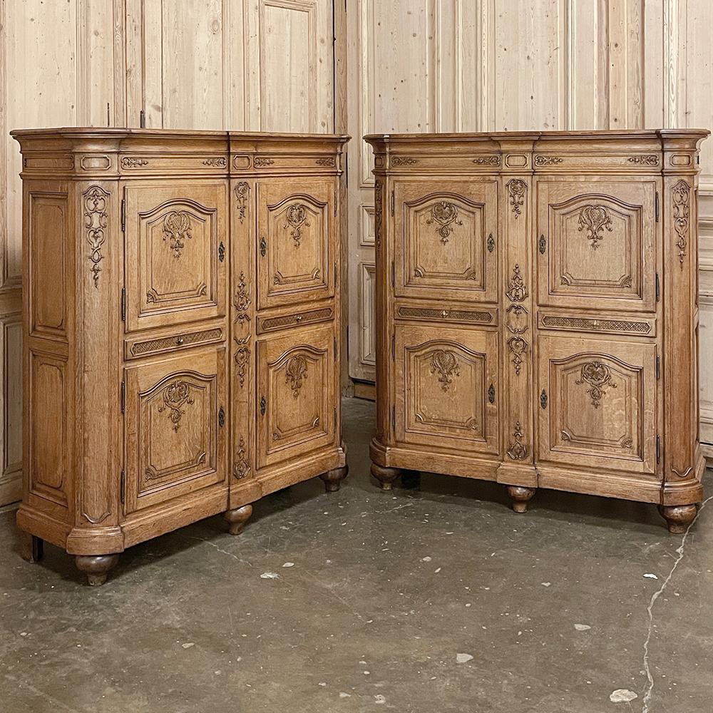 Belgian Pair Antique Liegoise 4 Door Cabinets