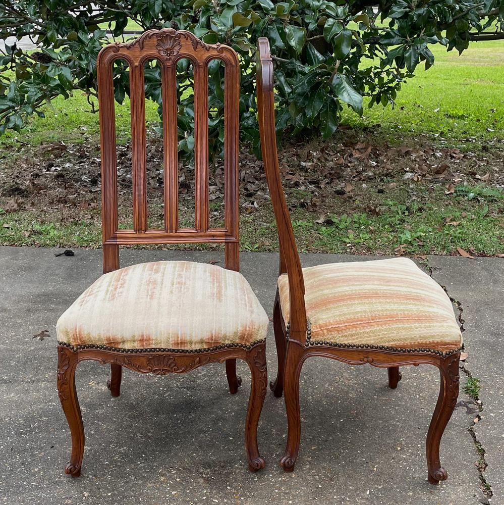 Pair Antique Liegoise Louis XIV Side Chairs In Good Condition For Sale In Dallas, TX