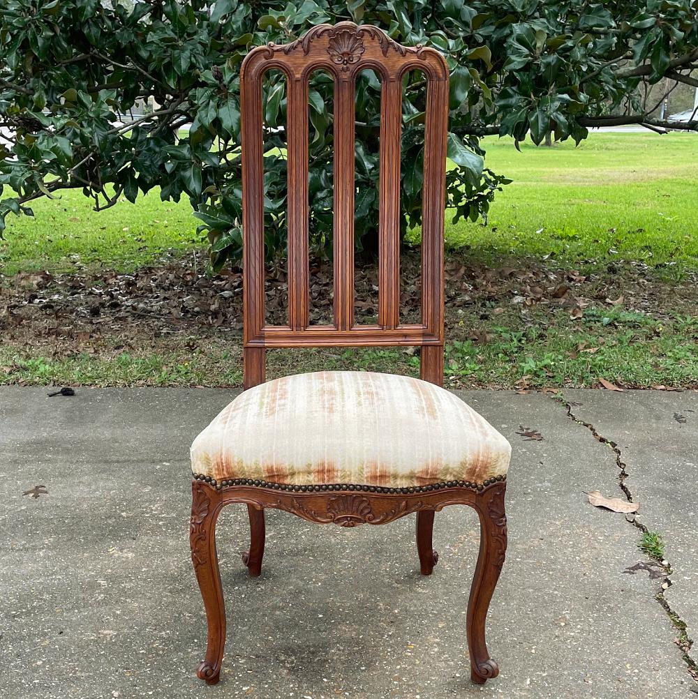 Oak Pair Antique Liegoise Louis XIV Side Chairs For Sale