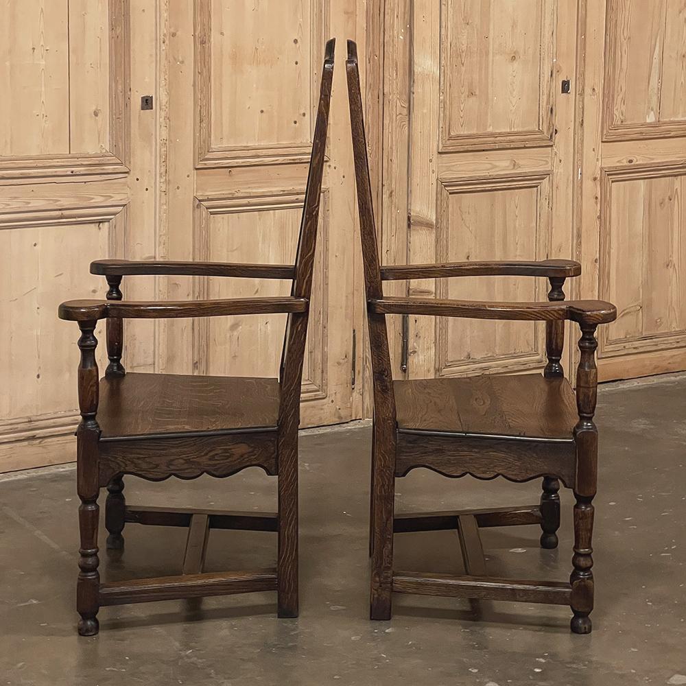 Paar antike Liegoise-Sessel aus massiver Eiche, Louis XIV.-Stil (20. Jahrhundert) im Angebot