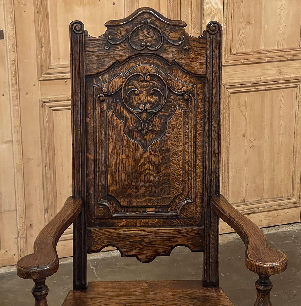 Paar antike Liegoise-Sessel aus massiver Eiche, Louis XIV.-Stil im Angebot 2