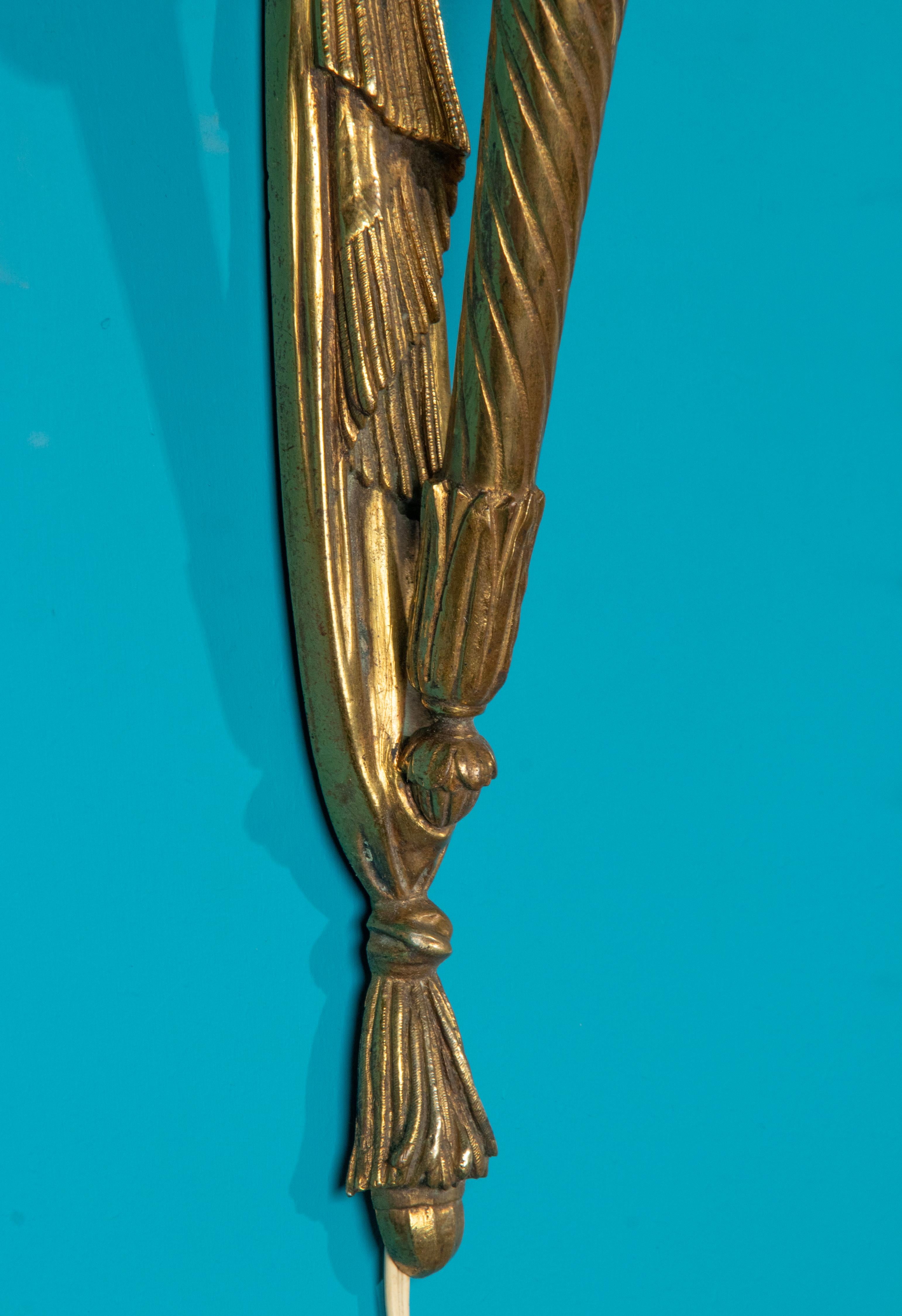 Paar Antike Louis XVI Stil Bronze Wandleuchten / Wandlampen Fackeln im Angebot 9