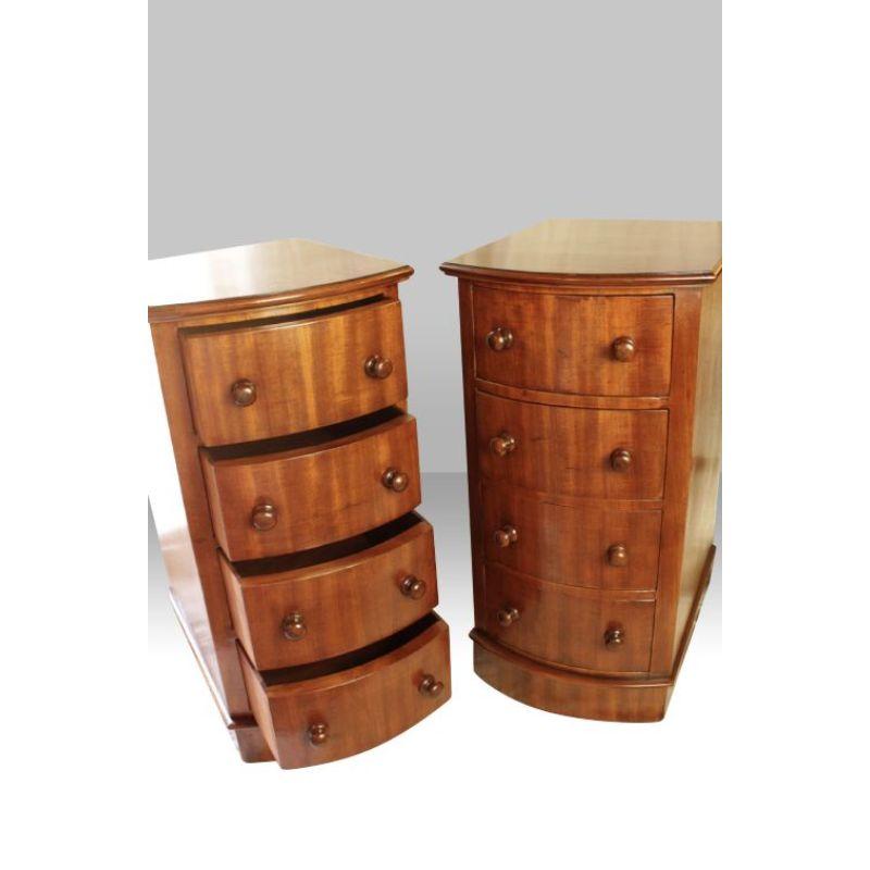 Victorian Pair Antique Mahogany Bedside Cabinets, Chests For Sale