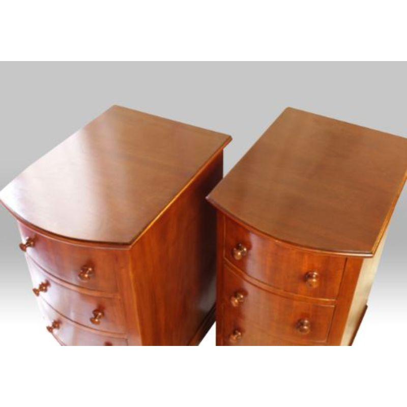 British Pair Antique Mahogany Bedside Cabinets, Chests For Sale