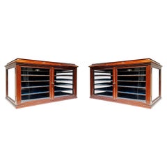 Pair Antique Mahogany Jewelry Display Cases