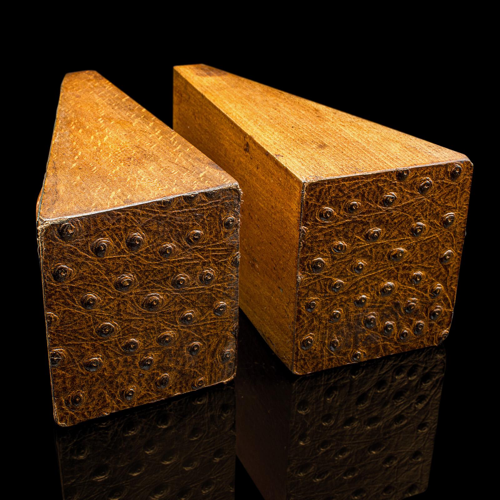 Pair, Antique Maritime Bookends, Continental, Copper, Oak, Book Rest, Victorian For Sale 3