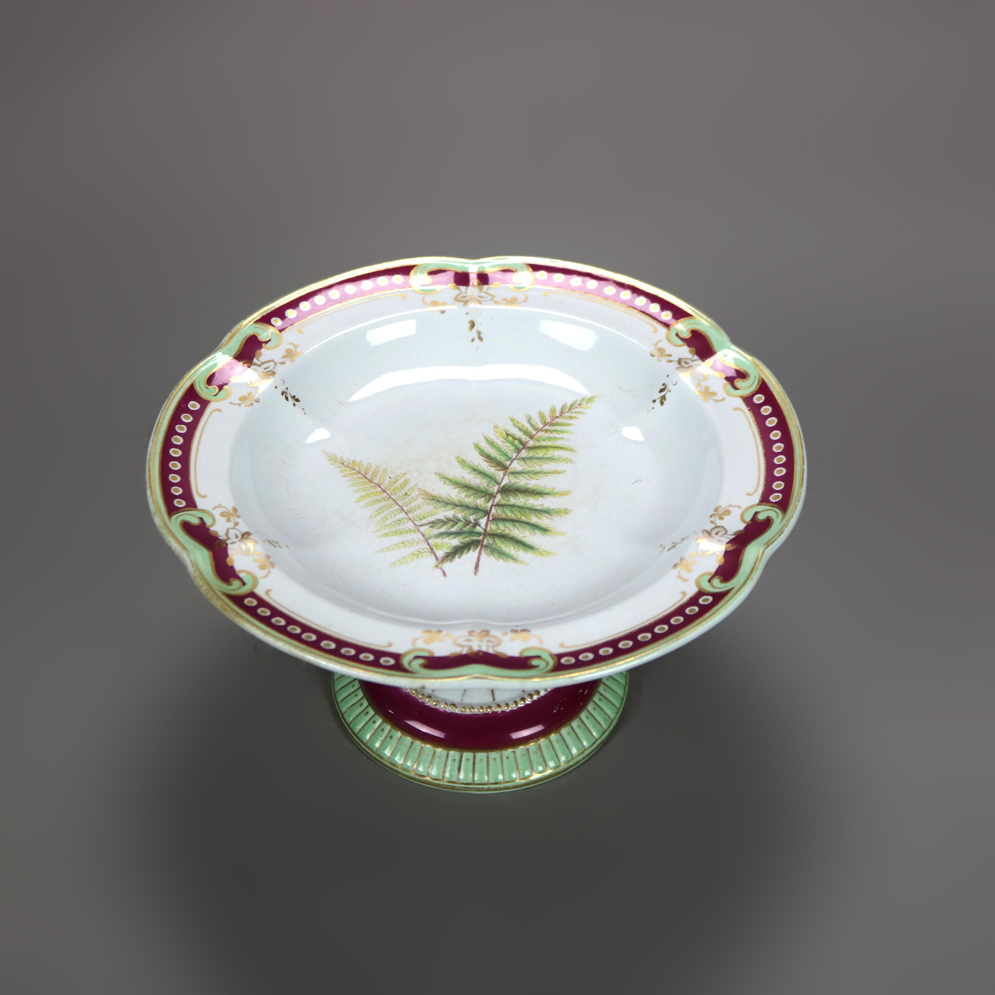Coppia di antichi vassoi in porcellana Old Paris della scuola di Meissen con felce C1890 In condizioni buone in vendita a Big Flats, NY