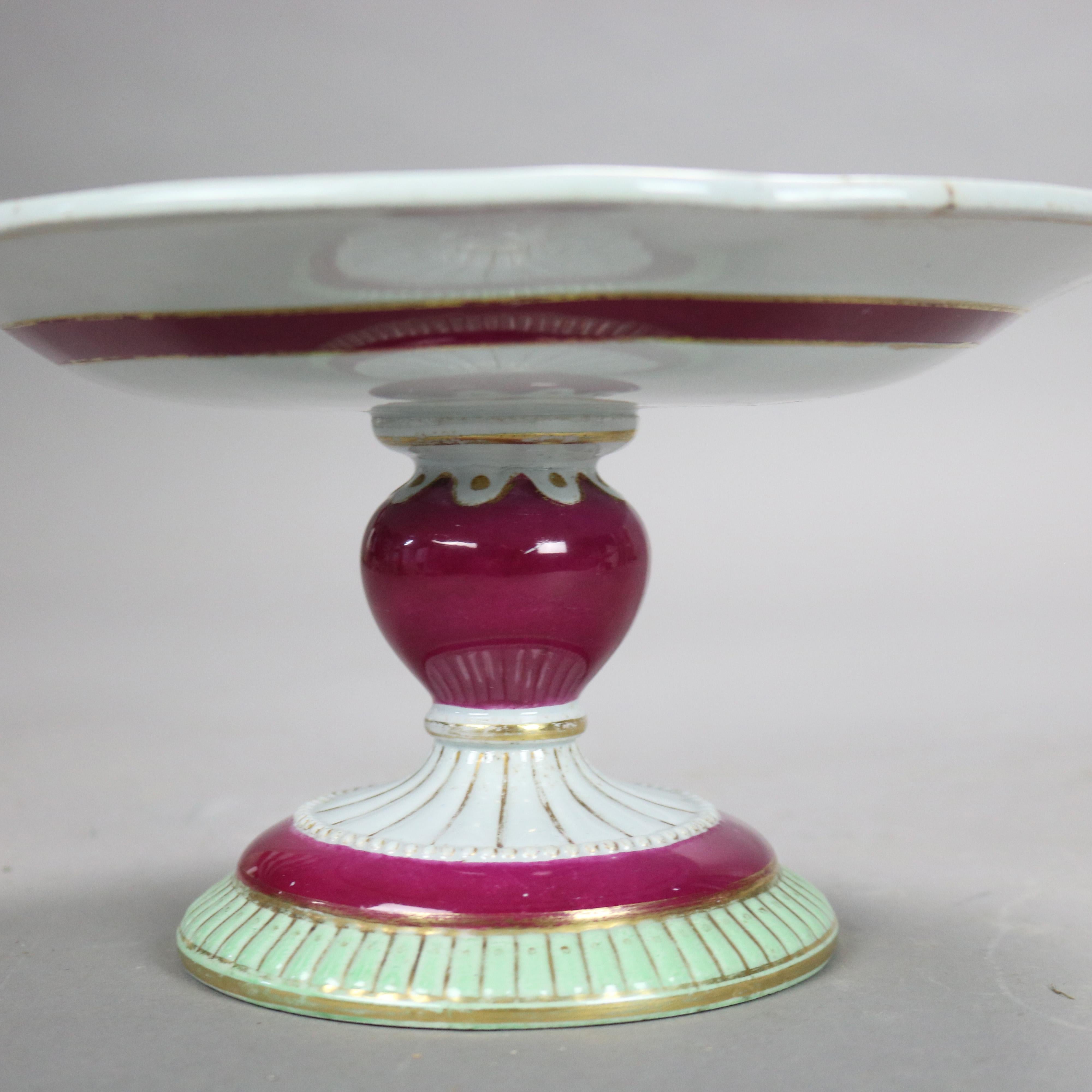 Porcellana Coppia di antichi vassoi in porcellana Old Paris della scuola di Meissen con felce C1890 in vendita