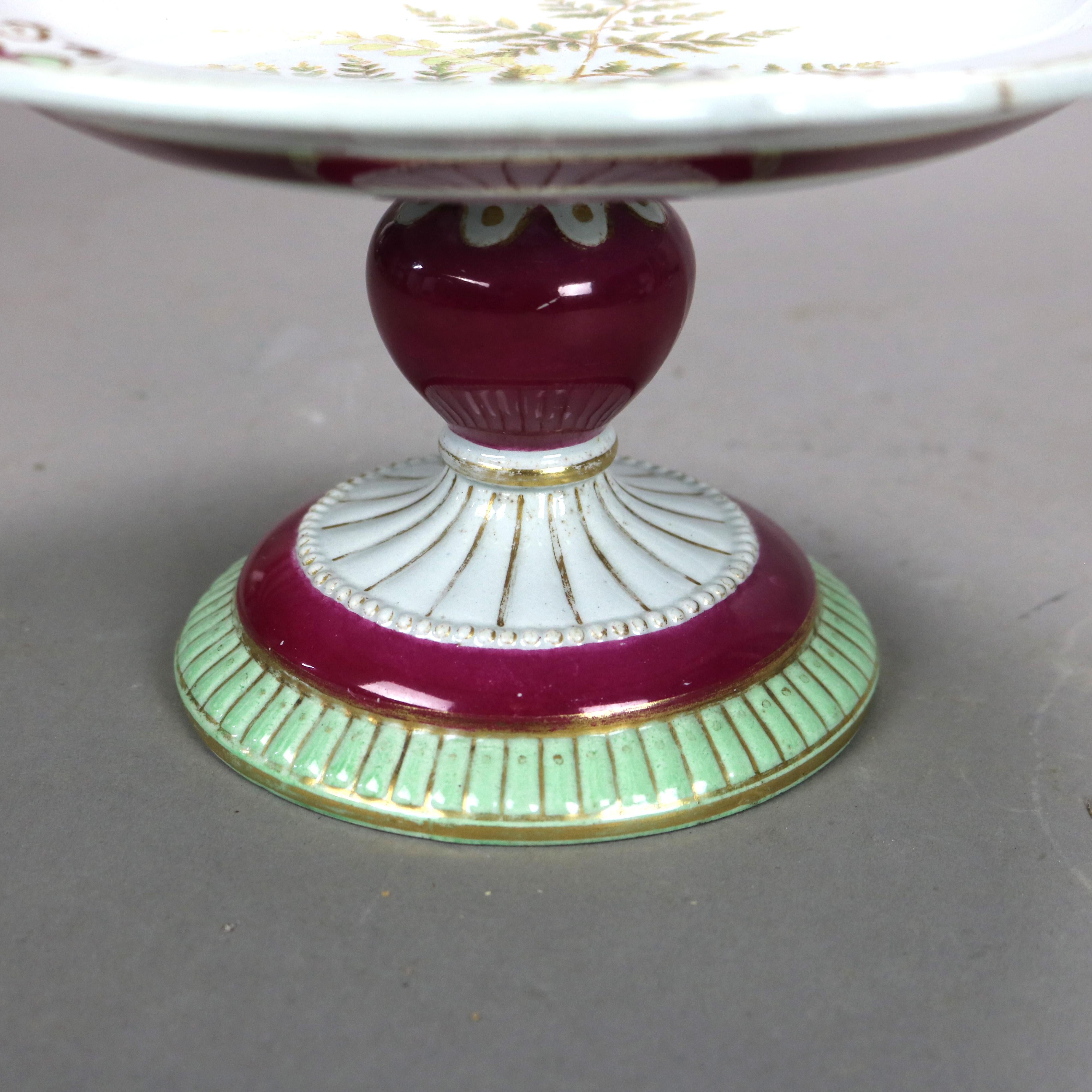 Coppia di antichi vassoi in porcellana Old Paris della scuola di Meissen con felce C1890 in vendita 1