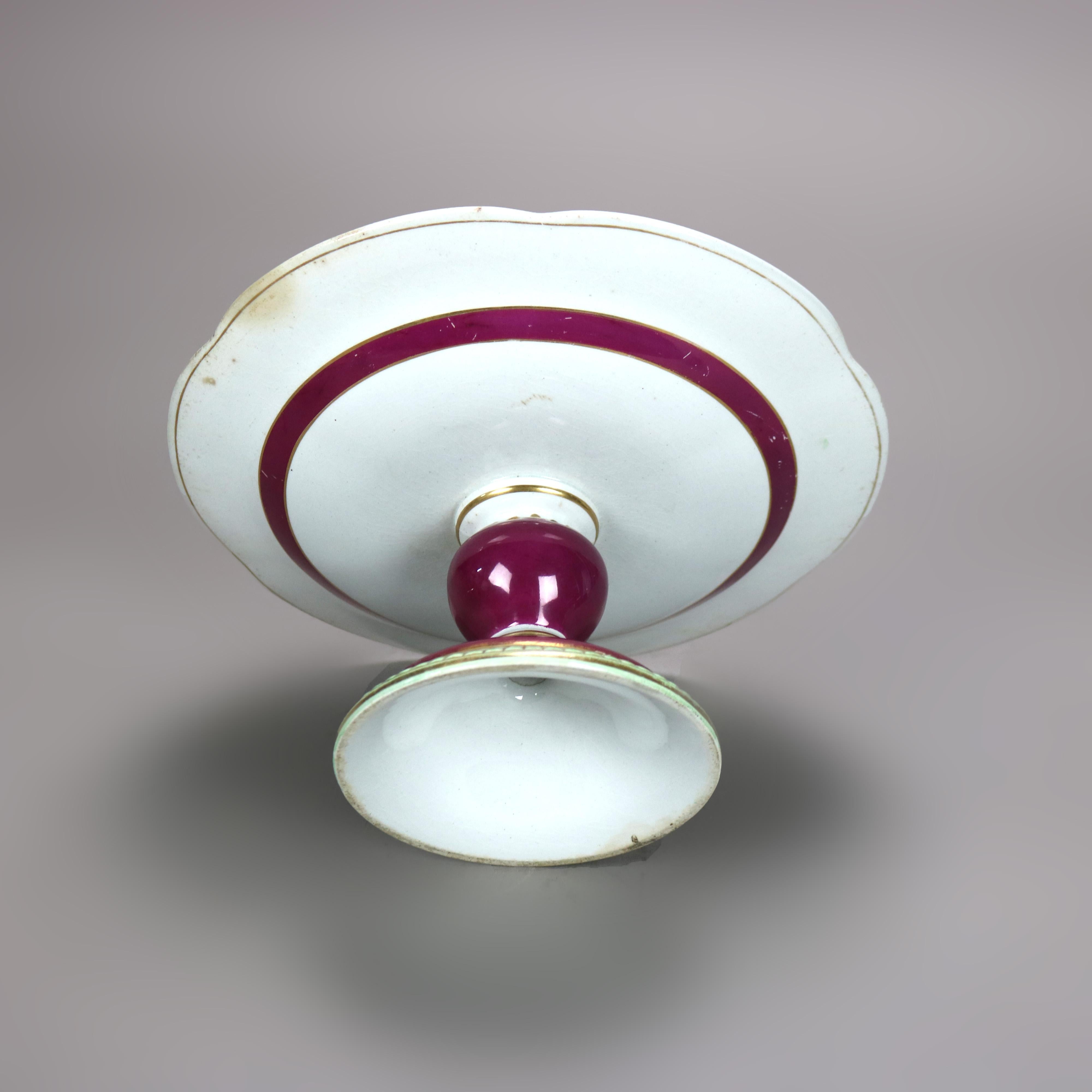 Coppia di antichi vassoi in porcellana Old Paris della scuola di Meissen con felce C1890 in vendita 2