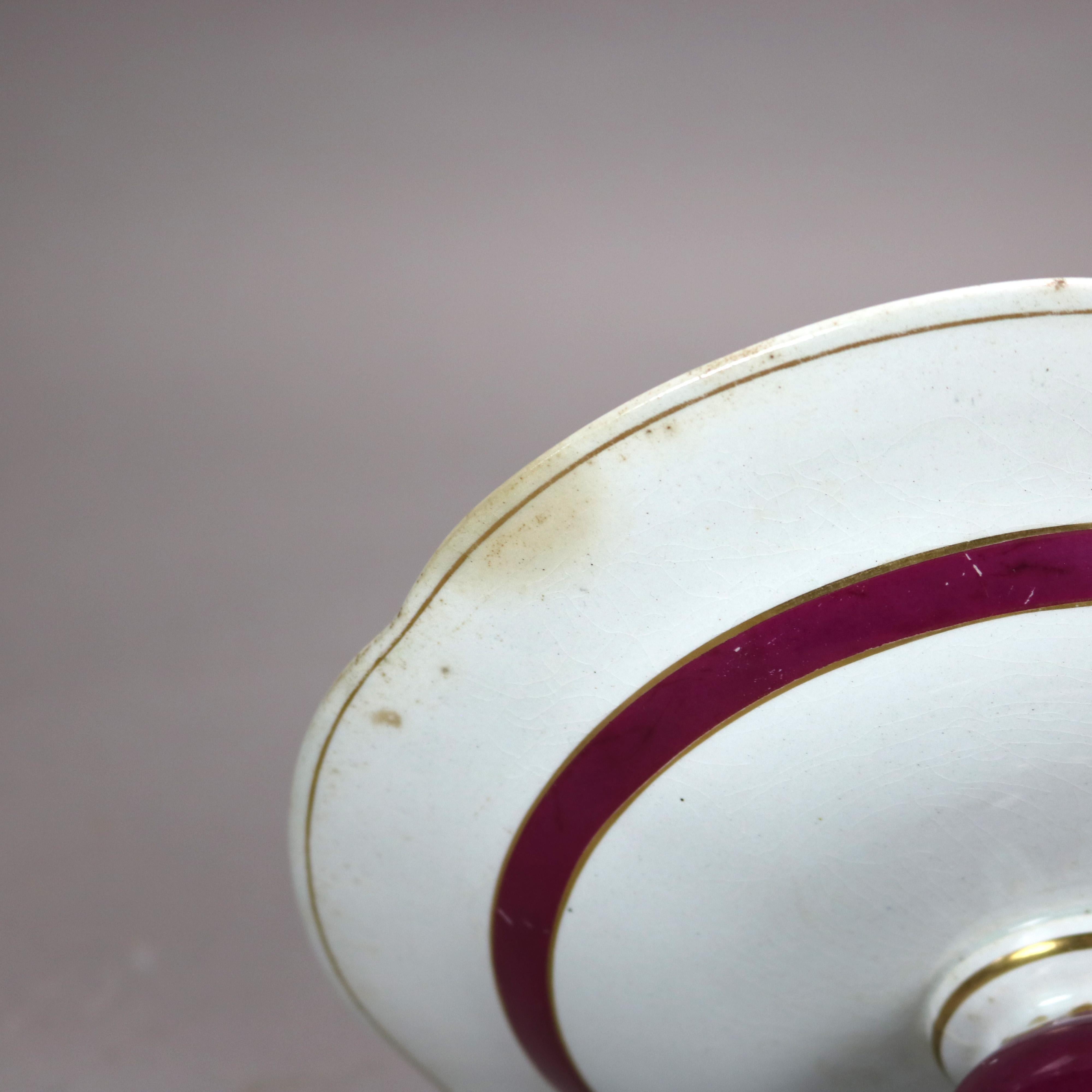 Coppia di antichi vassoi in porcellana Old Paris della scuola di Meissen con felce C1890 in vendita 3