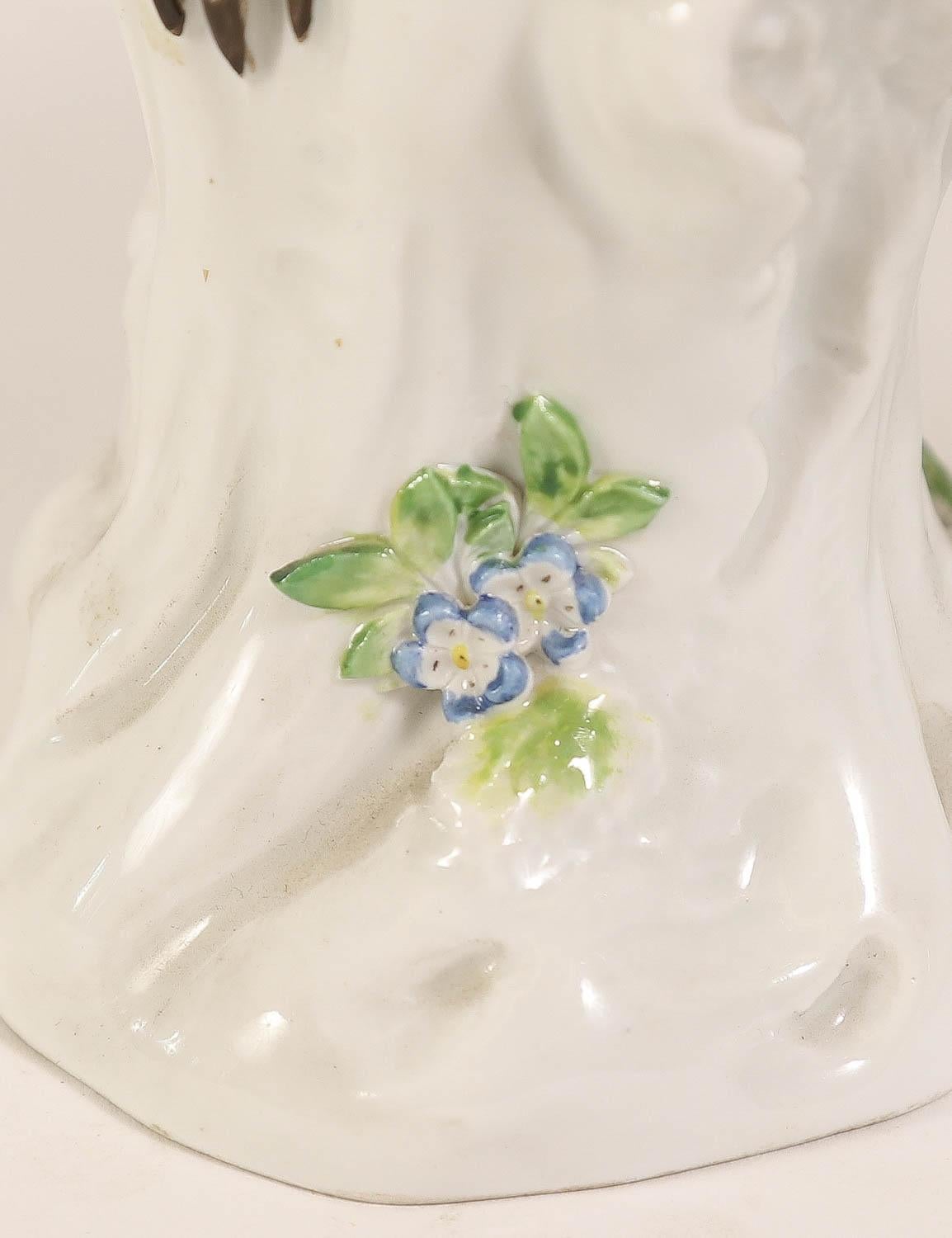 Pair Antique Meissen Thrush Bird Porcelain Figurines 4
