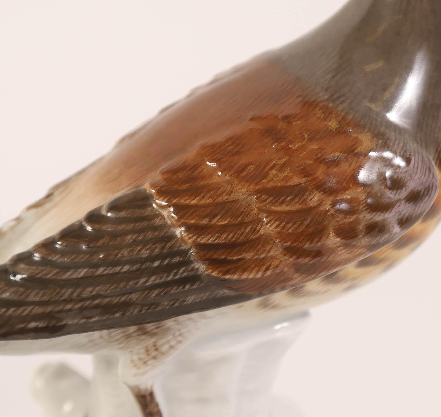 Pair Antique Meissen Thrush Bird Porcelain Figurines 7