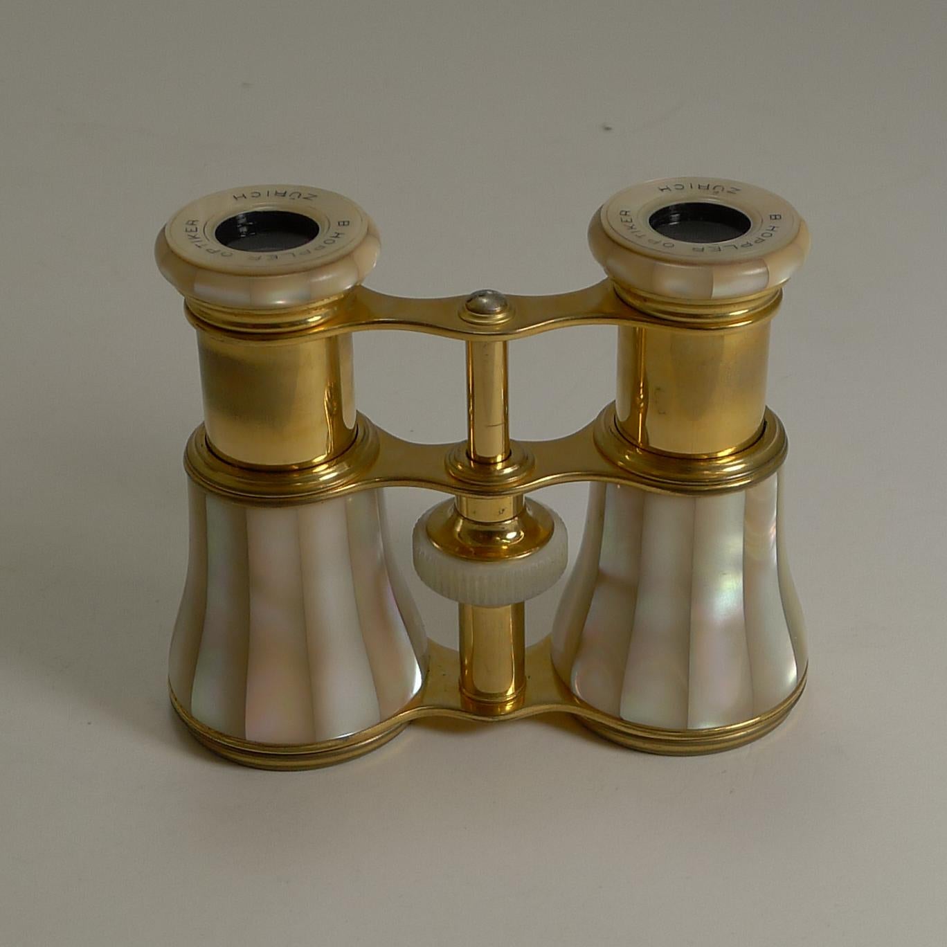 Pair of Antique Mother of Pearl Opera Glasses by Lemaire, Paris circa 1890 1