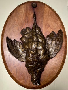 Pair Antique Mounted Still-Life Bronze "Natur-Mortes" on Wood Panels, Circa 1890