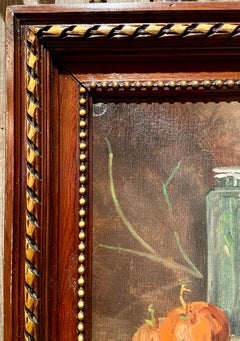 Pair Antique "Natur Mort" Oil on Canvas Signed Paintings, Circa 1920-1930