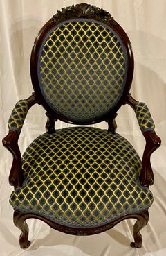 Pair of Antique Old Louisiana Rosewood Armchairs, circa 1840-1860