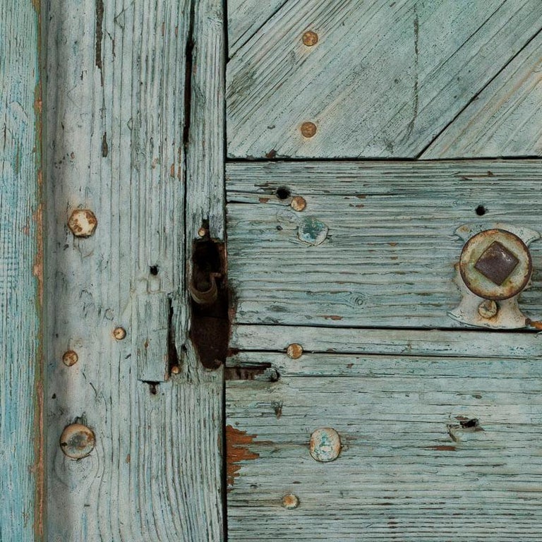 Pair of Antique Original Blue Painted Doors, Perfect as Large Sliding