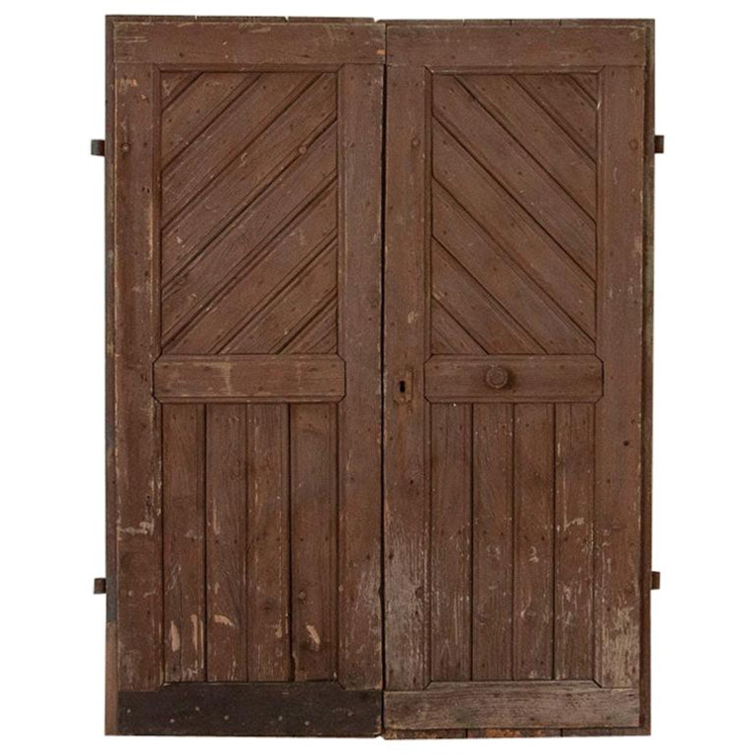 Antique Brown Painted Vintage Door, Great to Use as Sliding Interior Doo  For Sale at 1stDibs