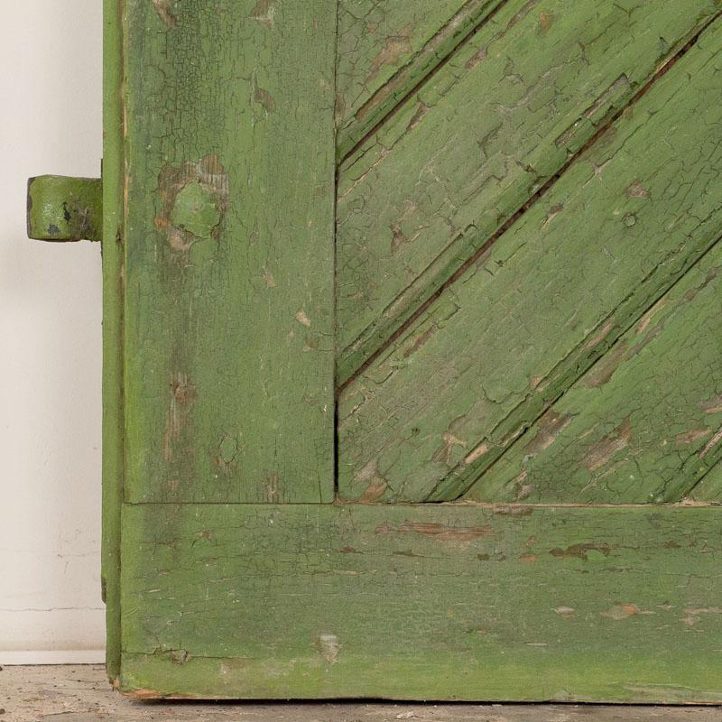 Pair of Antique Original Green Painted Doors Great Sliding Doors 3