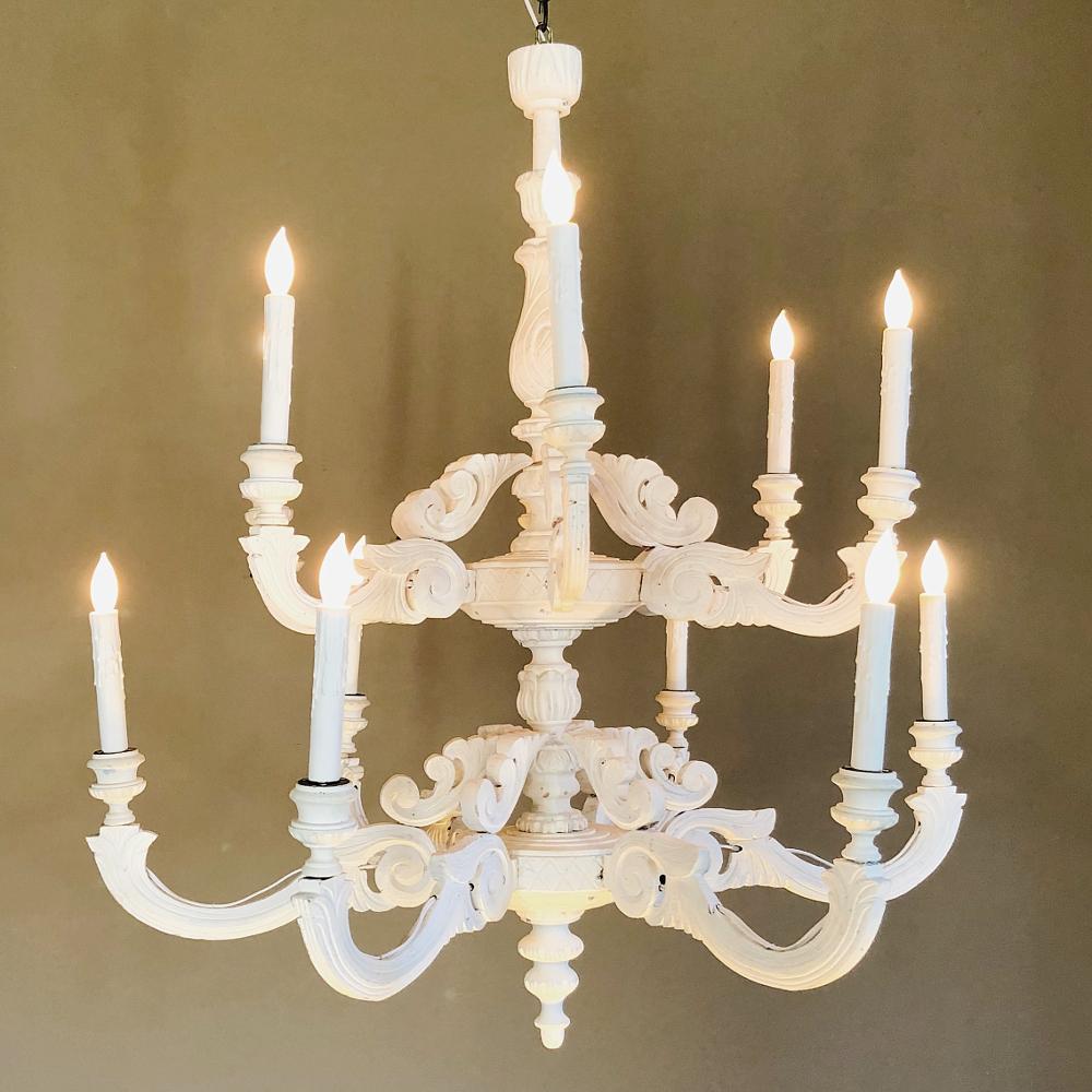 Pair of Antique Painted Chandeliers 4