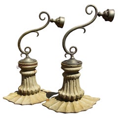 Pair Antique Painted Sconces  Early 20th Century Neoclassical Style