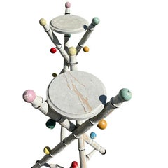 Pair Antique Painted Tripod Tables from the Estate of Jonathan Parks, Santa Fe