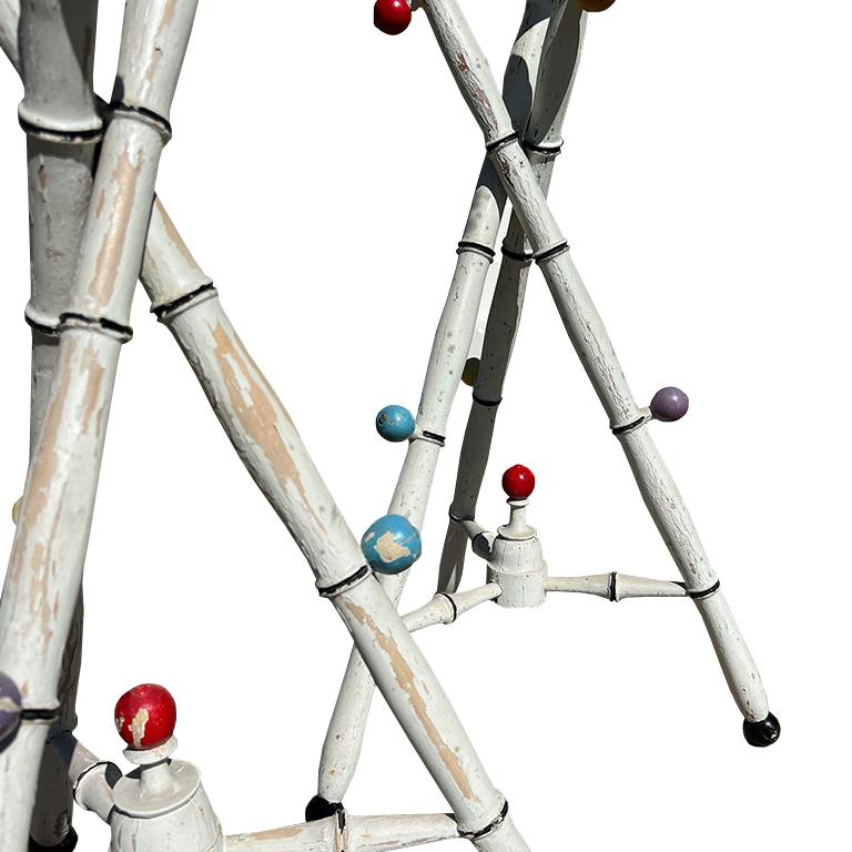 Rustic Pair Antique Painted Tripod Tables from the Estate of Jonathan Parks, Santa Fe For Sale