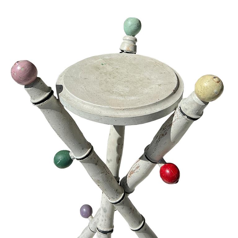 20th Century Pair Antique Painted Tripod Tables from the Estate of Jonathan Parks, Santa Fe For Sale
